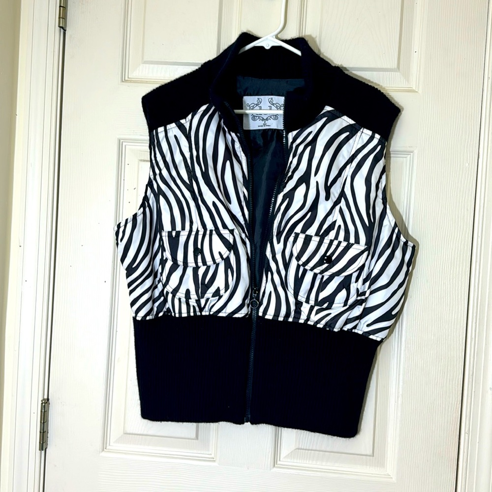 Women’s Animal Print Stylish Vest With Pockets Plus Size 3X